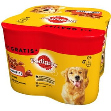 Hrana za pse Pedigree miks okusa (4 x 400 g)