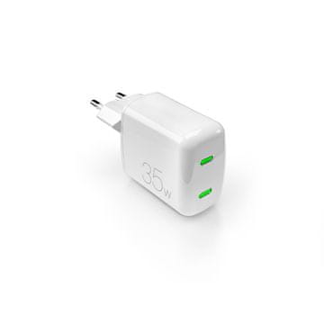 Puro MiniPro 2xUSB-C GaN 35W zidni punjač - bijeli