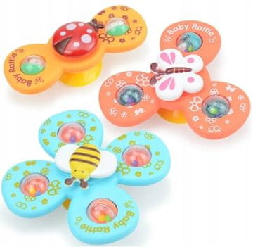 FIDGET SPINNER S VAKUUMSKOM ČAŠICOM SENZORNI 3 KOMADA