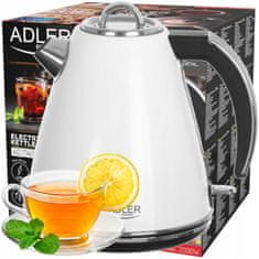 Adler AD 1343 bijeli metalni čajnik 1,5 L STRIX