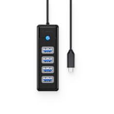 Orico ADAPTER ZA RAZDJELJIVANJE 4U1 USB-C NA 4X USB-A BRZI PRIJENOS CRNI