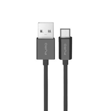 Puro Kabel USB-A - microUSB tpe 12W 1m - crni