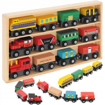 LandToys LT326 drvena lokomotiva s magnetom za vlak