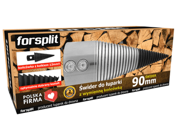 FOR Svrdlo za cjepač od 90 mm, s izmjenjivim vrhom (pričvršćeno klinom) Svrdlo za cjepač od 90 mm / promjer 90 mm / rupa 30 mm / konus za cijepanje drva