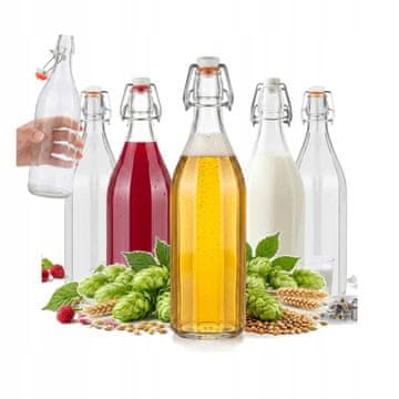 BE 6x Boca Costolate 750ml s mehaničkim čepom Boce za tinkture 0,75l