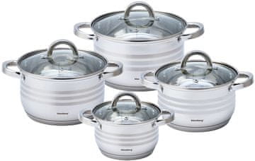 KLAUSBERG Set od 8 čeličnih lonaca 2,1/2,9/3,9/6,6L KB-7694