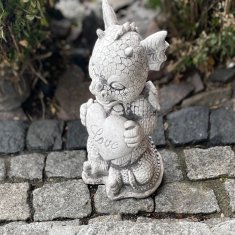 Skulptura siveg zmaja s vrtnom figurom od betona i kamena ljubavi