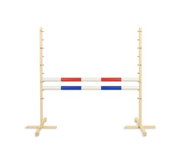 BB Prepona za skakanje za hobi konja 120 cm, dvije grede - crvena i plava
