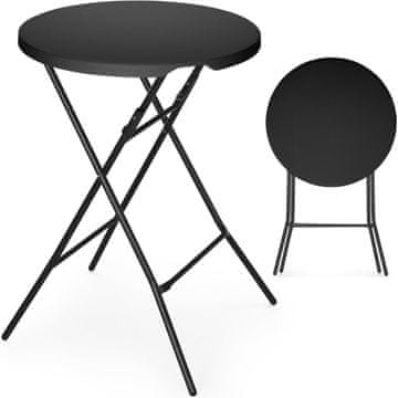 Sklopivi koktel stol za catering, promjer 80x110 cm - crni