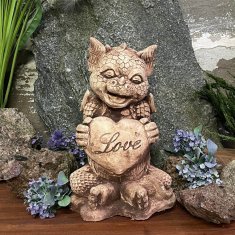 Skulptura zmaja s betonskom figurom ljubavi od kamena za vrt