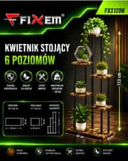 Podni stalak za cvijeće, 6 razina