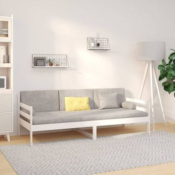 Vidaxl Dnevni krevet Bijeli 90x190 cm Masivni borov drvo