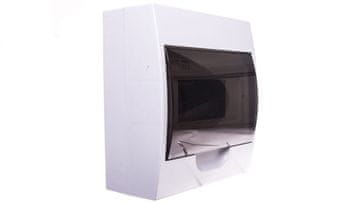 Kanlux Modularna razvodna ploča, plastična, 1x8, nadgradna, IP40, IK06, N+PE, klasa II, prozirna siva vrata, DB108S, 1X8P/SMD, bijela, 3832