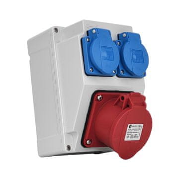 tp electric Prazno kućište razvodne ploče bez ožičenja s utičnicama 16A 400V 2x 230V Schuko VDE prazna električna razvodna ploča TpE 0486