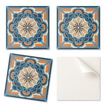 COLORAY Set PVC pločica s ukrasnim uzorkom za kuhinju ili kupaonicu. Uzorak mandale s cvjetnim motivom, 4x50x50 cm.