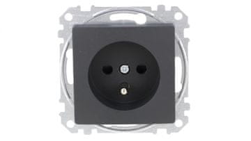 Schneider Utičnica 2P+PE s šinskim prekidačima, terminali bez kontakata, crna antracit, Sedna Design and Elements SDD114012