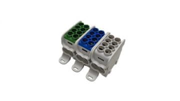 EK Razvodni blok - distribucija HLAK25 3P siva, plava, zelena 2xAl/Cu 25mm+16mm 1000VAC/1500VDC MAG3251ABG