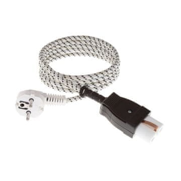 PLETENI KABEL ZA NAPAJANJE S KAPICOM 2M 3x0,75MM2 BIJELO-CRNI SCHUKO