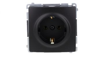 Simon Basic utičnica sa Schuko uzemljenjem (modul) 16A, 250V, vijčani terminali crni BMGSZ1.01/49