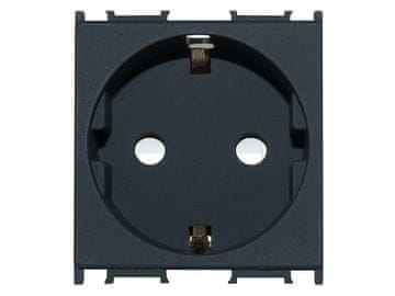 TEM Modularna utičnica za podnu kutiju 2P+Z 16A 230V schuko 2 modula crno-mat VM10SB-U za PD12 9267 / 9456