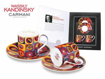 Carmani SET OD 2 ŠALICE ZA ESPRESSO, POKLON SET KVADRATA WASSILY KANDINSKI