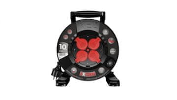 Produžni kabel Extreme Line na kolut 4 utičnice sa/bez IP44 16A H05RR-F 3x1,5 10m crni W-100020