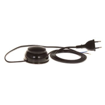 Spojni kabel s nožnim prekidačem PWN-2 3m 2x0,75 mm² s ravnim utikačem 250V 16A crni W-10150