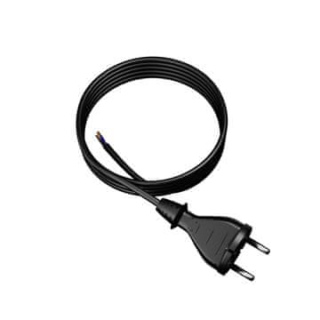 GUMENI KABEL ZA NAPAJANJE S RAVNIM UTIKAČEM 3M 2x1,5MM2 TIP E 16A CRNI