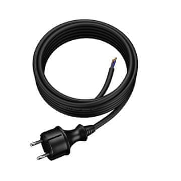 OJAČANI GUMENI KABEL S RAVNIM UTIKAČEM 5M 2x1,5MM2 IP44 H07RN-F