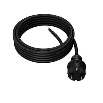 GUMENI KABEL ZA NAPAJANJE S RAVNIM UTIKAČEM 5M 3x1,5MM2 16A IP44 CRNI