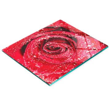 tulup.cz Dekorativna staklena daska za rezanje u kuhinji s motivom kapljice ruže 60x52 cm