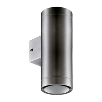 Ideus Vanjska zidna vrtna svjetiljka, mat krom, IP54, 35W, astra, 2xGU10, inox, 03016