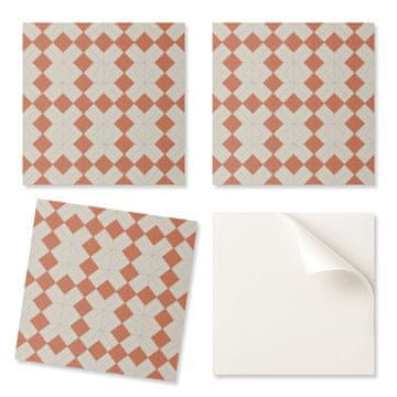 COLORAY Estetske zidne vinilne pločice s printom, uzorak rombova u mreži 9x30x30 cm