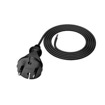 SPOJNI KABEL 2M S RAVNIM UTIKAČEM 2X1MM2 CRNI GUMENI KABEL