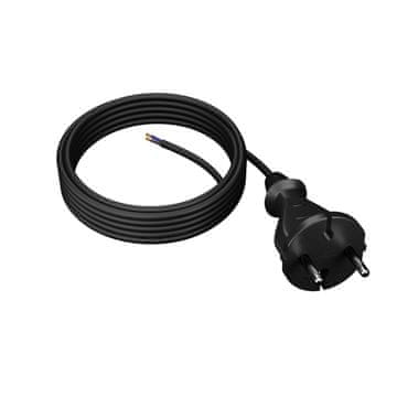 GUMENI KABEL ZA NAPAJANJE S RAVNIM UTIKAČEM 5M 2x1MM2 TIP E 16A CRNI
