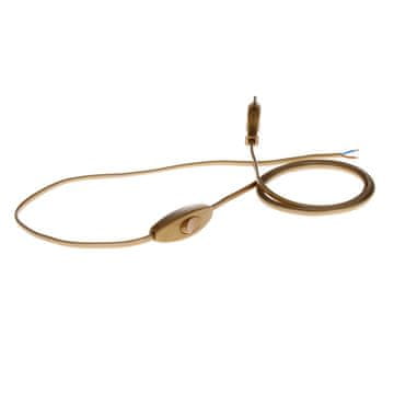 KABEL S PREKIDAČEM 2M 2X0.75MM2 S RAVNIM UTIKAČEM ZLATNI KABEL ZA NAPAJANJE