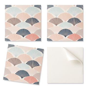 COLORAY Komplet vinilnih zidnih pločica s uzorkom lepeza u valovima 4x50x50 cm