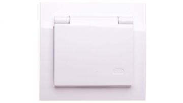 COS.PEL Kier utičnica otporna na prskanje s/s prozirnim IP44 poklopcem bijela GPH-1WZ/00/w