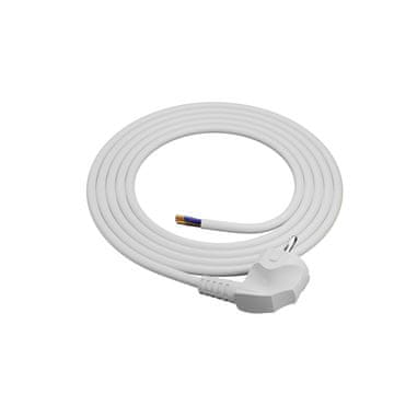 PRIKLJUČNI KABEL 1,5 M S KUTNIM UTIKAČEM 3X1,5 MM2 BIJELI KABEL ZA NAPAJANJE