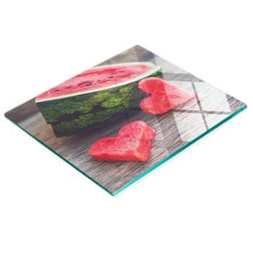 tulup.cz Kuhinjska ploča od kaljenog stakla s ukrasnom grafikom srca lubenice 60x52 cm