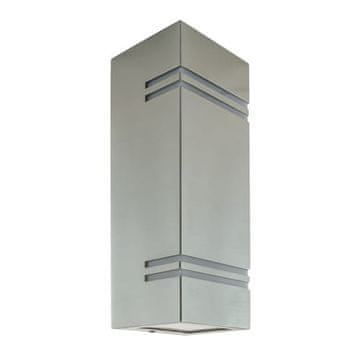 Ideus Vanjska vrtna zidna svjetiljka mat krom IP54 35W keler 2xGU10 inox 03018