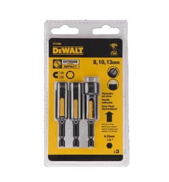 Dewalt vrh s kapicom, set od 3 komada/8, 10, 13 mm, ekstremni udar, samočišćenje