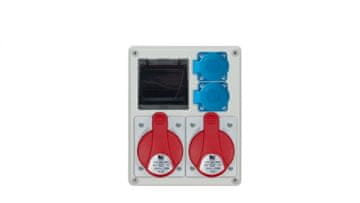 Pawbol Razvodna ploča R-BOX 240 4S 2x32A/5P 2x250V s praznim prozorom, bijela/crvena IP44 B.1703