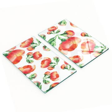Staklene dekorativne ploče za posluživanje grickalica s cvjetovima dunje 2x30x52 cm
