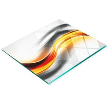 Kaljena staklena kuhinjska daska s ukrasnom grafikom apstrakcije valova 60x52 cm