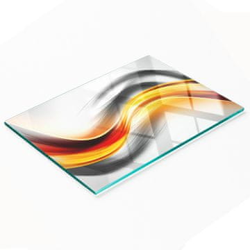 tulup.cz Kuhinjska ploča od kaljenog stakla s dekorativnom grafikom apstrakcije valova 80x52 cm