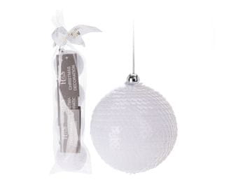 SET BIJELIH BOŽIĆNIH KUGLICA 4 KOMADA SET BOŽIĆNIH UKRASNIH UKRASA 6 CM
