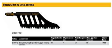 Dewalt list pile 112x2,3 mm T142HB drvo /1 kom