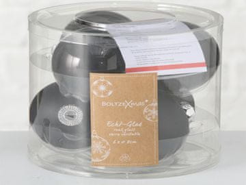 SET CRNIH BOŽIĆNIH KUGLICA 6 KOMADA SET UKRASNIH BOŽIĆNIH DRVCA 8 CM