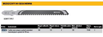 Dewalt list pile 180x4mm T744D drvo /5 kom.